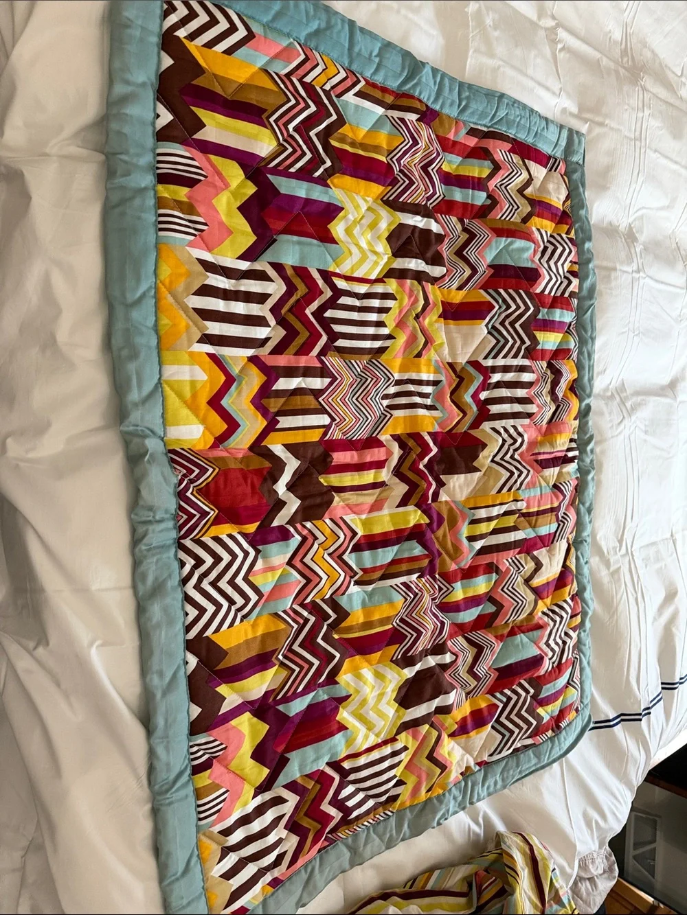 Mission for Target crib blanket and matching fitted sheet.